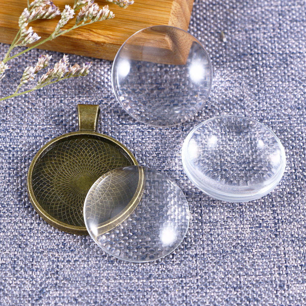 Bezels Set Pendant - 20Set Round Pendant Trays Alloy Bezel