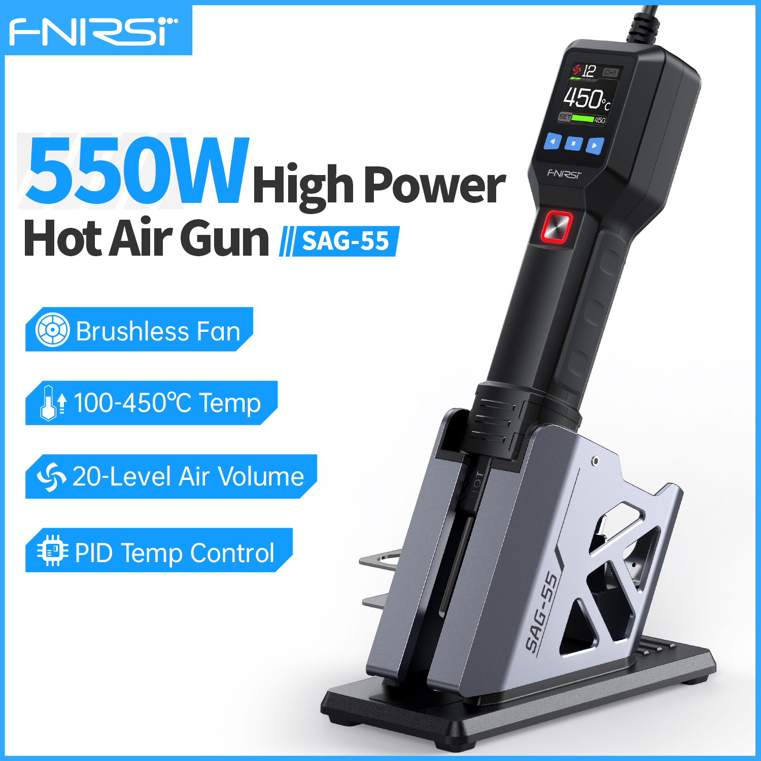 FNIRSI SAG-55 Micro Hot Air Gu - огляд і ціна Heat Gun Small