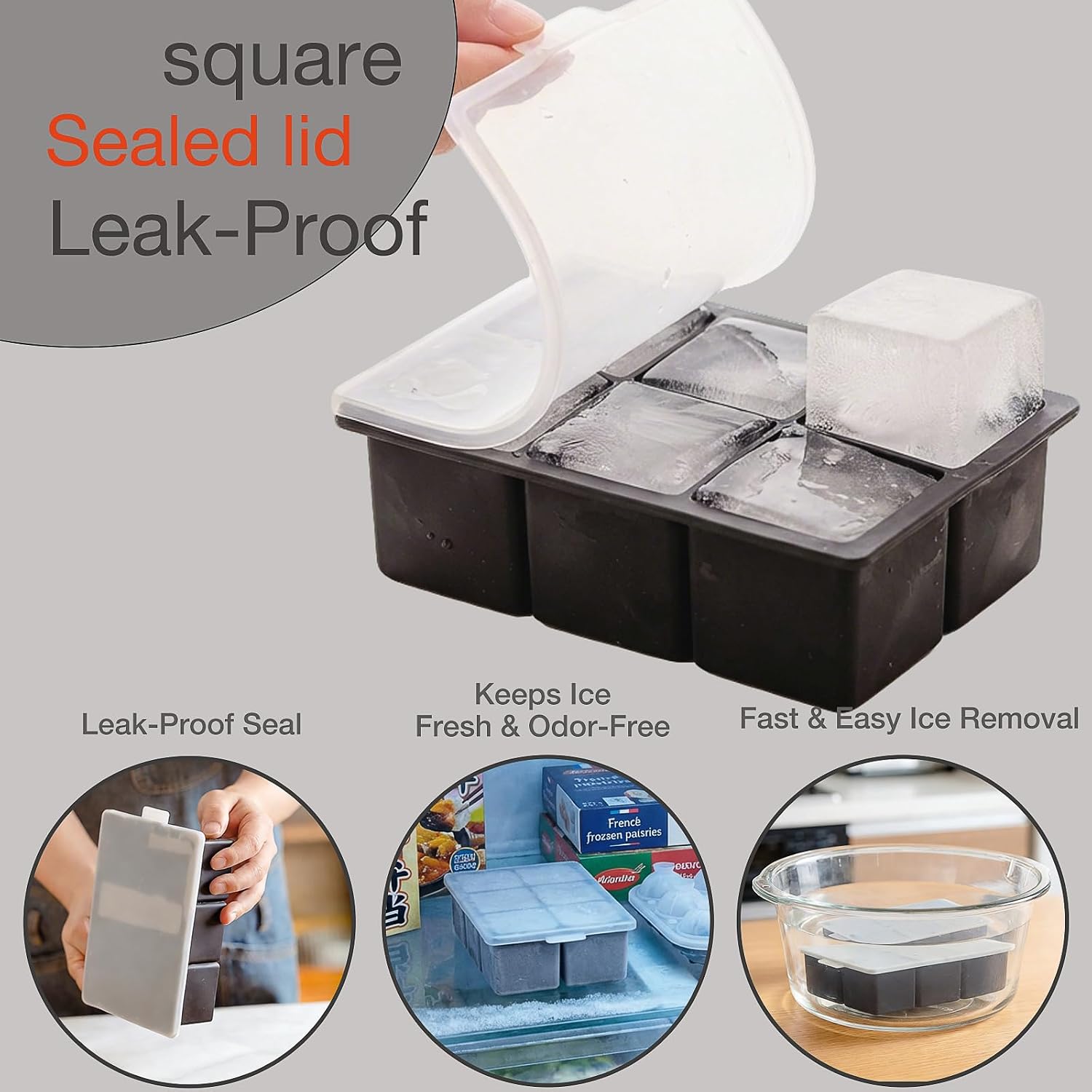 Large Square Ice Molds with Se - огляд і ціна Silicone Mold Tray