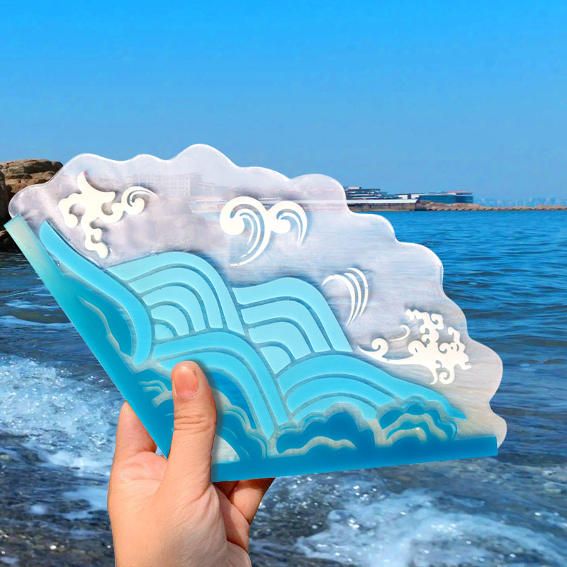 DIY Chinese Folding Fan Silico - огляд і ціна Resin Ocean Wave Mold