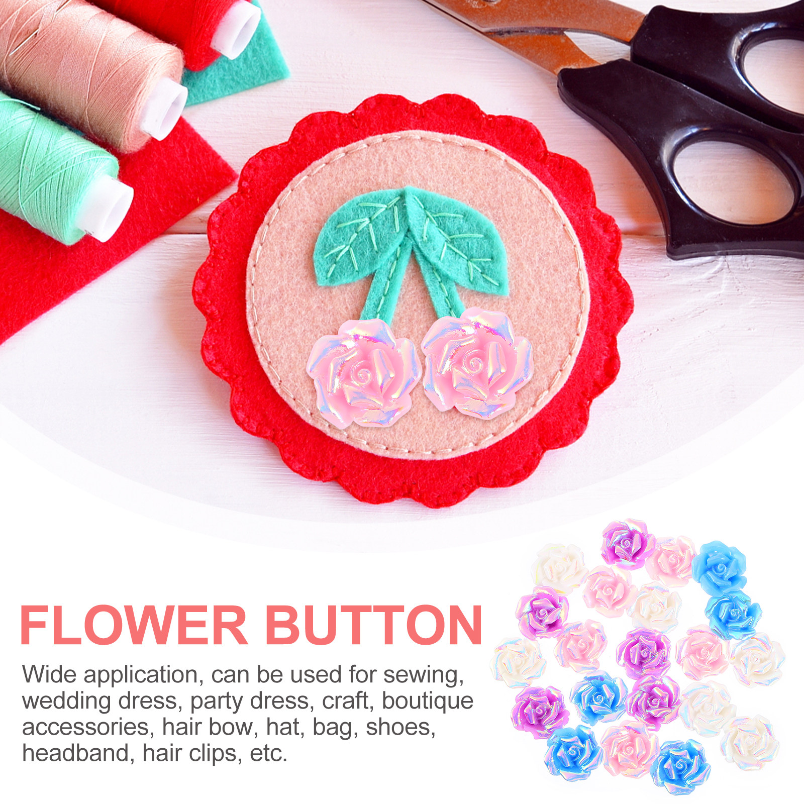 20Pcs Mini Resin Rose Flower A - огляд і ціна Resin Craft Supplies