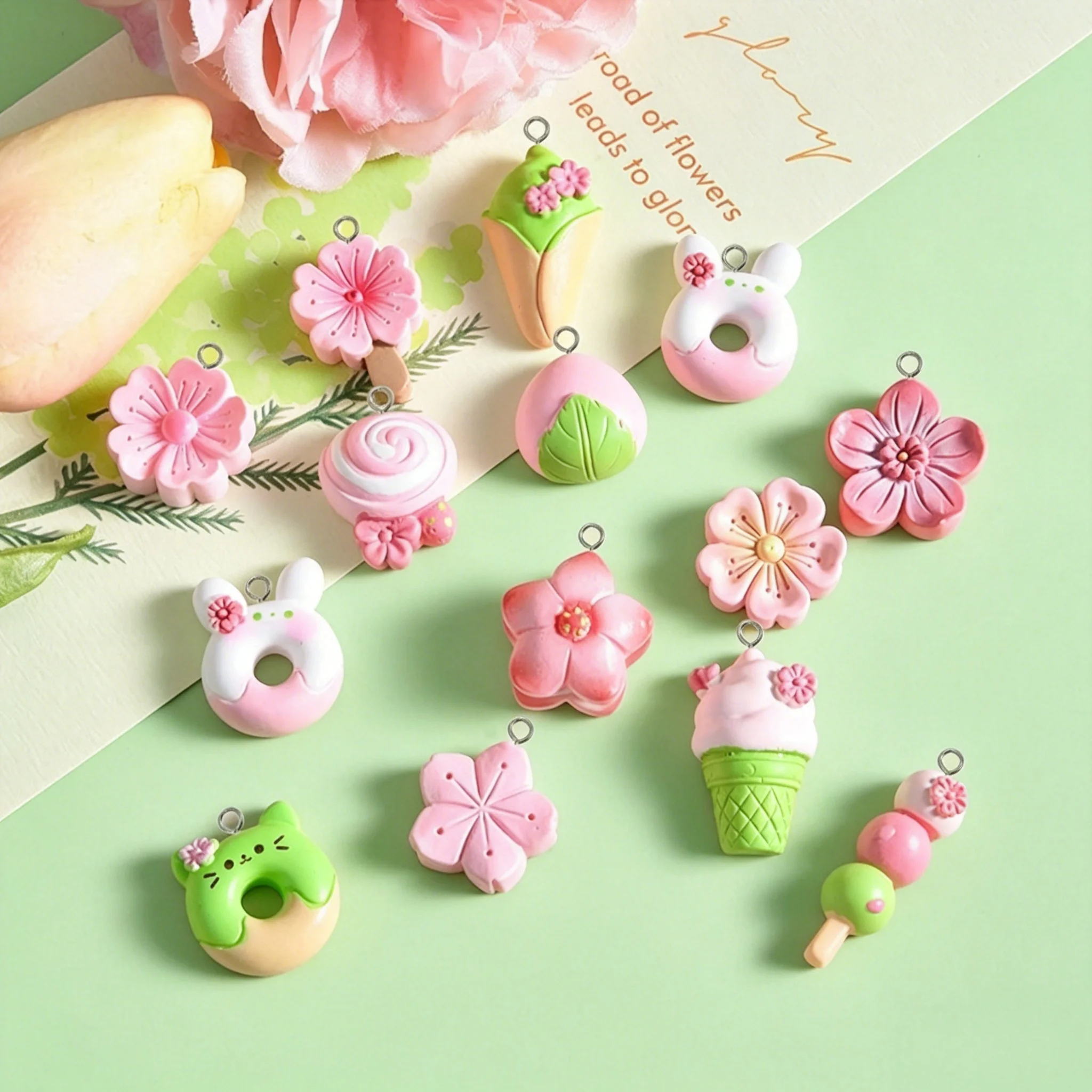 10Pcs Mixed Sweet Resin Pendan - огляд і ціна Resin Craft Projects