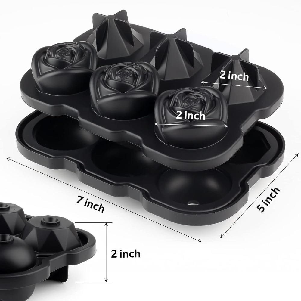 2 Inch Rose & Diamond Ice Cube - огляд і ціна Silicone Mold Tray