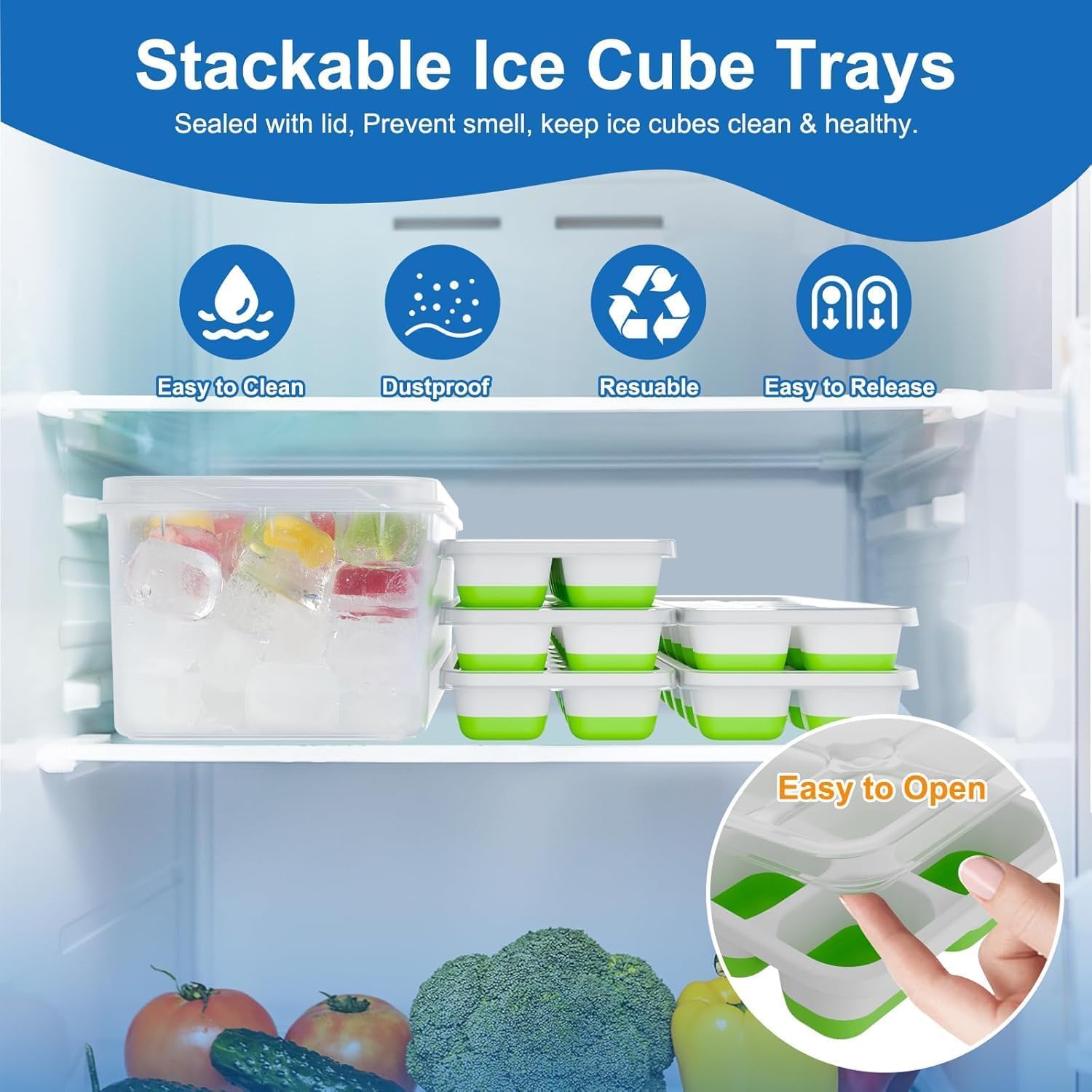 Ice Cube Trays with Lids for F - огляд і ціна Silicone Mold Tray