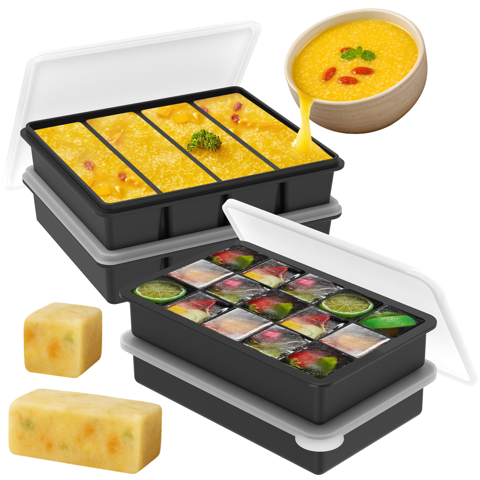4 Pack Silicone Freezer Tray w - огляд і ціна Serving Tray Mold
