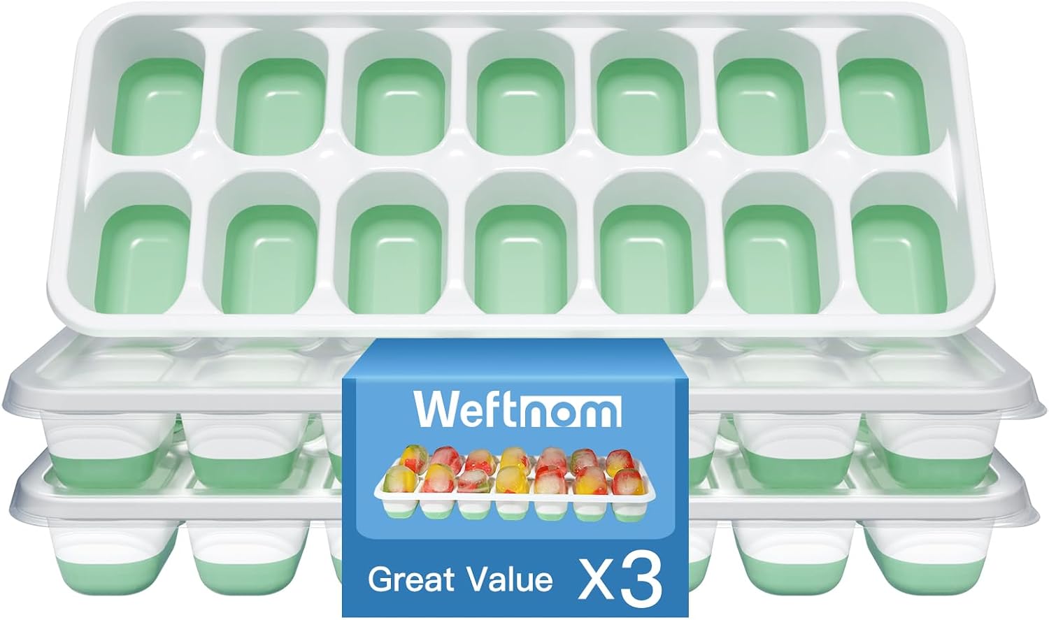 Ice Cube Tray with Lid, 3 Pack - огляд і ціна Silicone Mold Tray