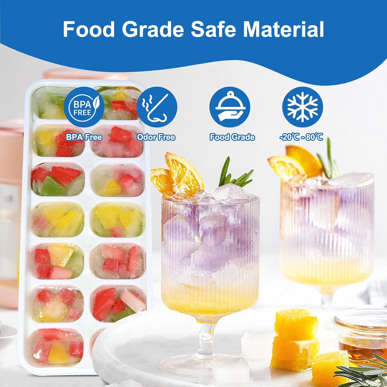 Ice Cube Tray with Lid, 3 Pack - огляд і ціна Silicone Mold Tray