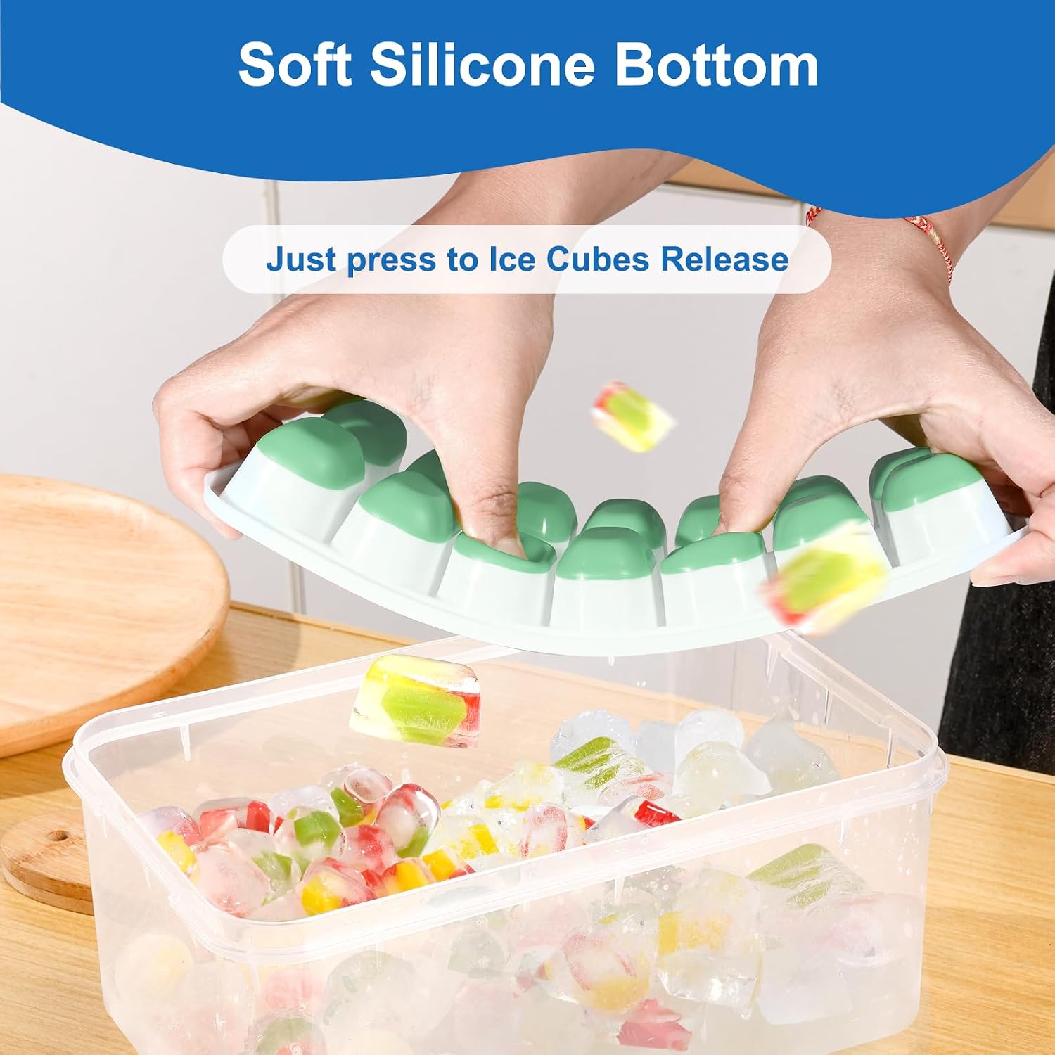 Ice Cube Tray with Lid, 3 Pack - огляд і ціна Silicone Mold Tray