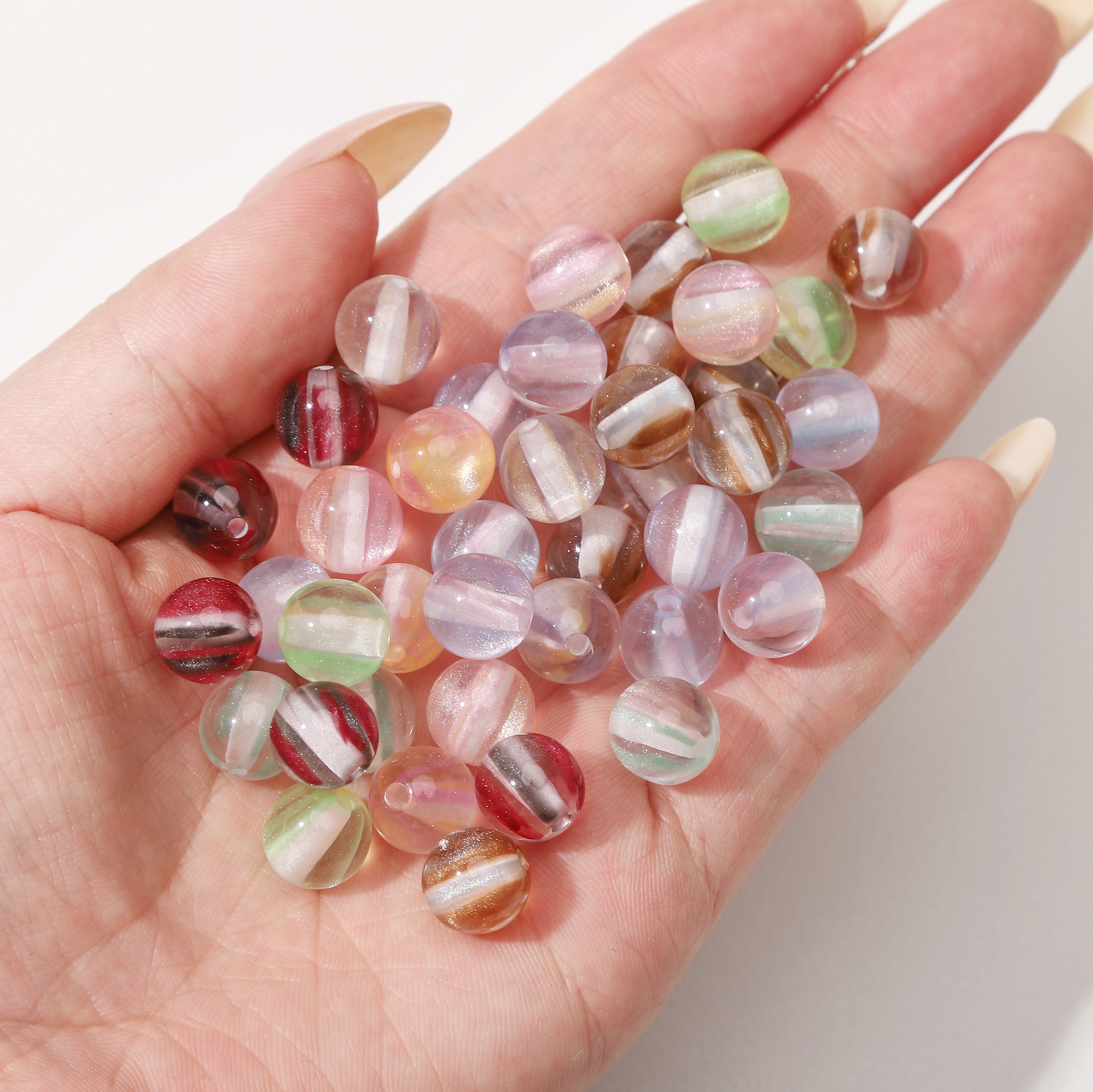 8mm 100Pcs Colorful Round Resi - огляд і ціна Resin Crafts Diy