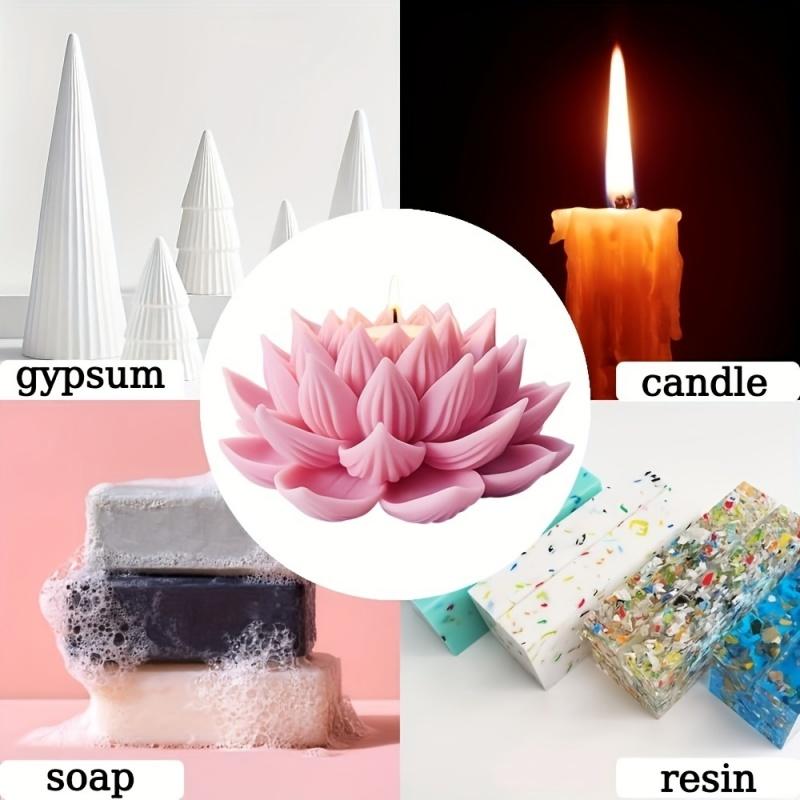 1PC Lotus Flower Candle Mold S - огляд і ціна Resin Craft Ideas
