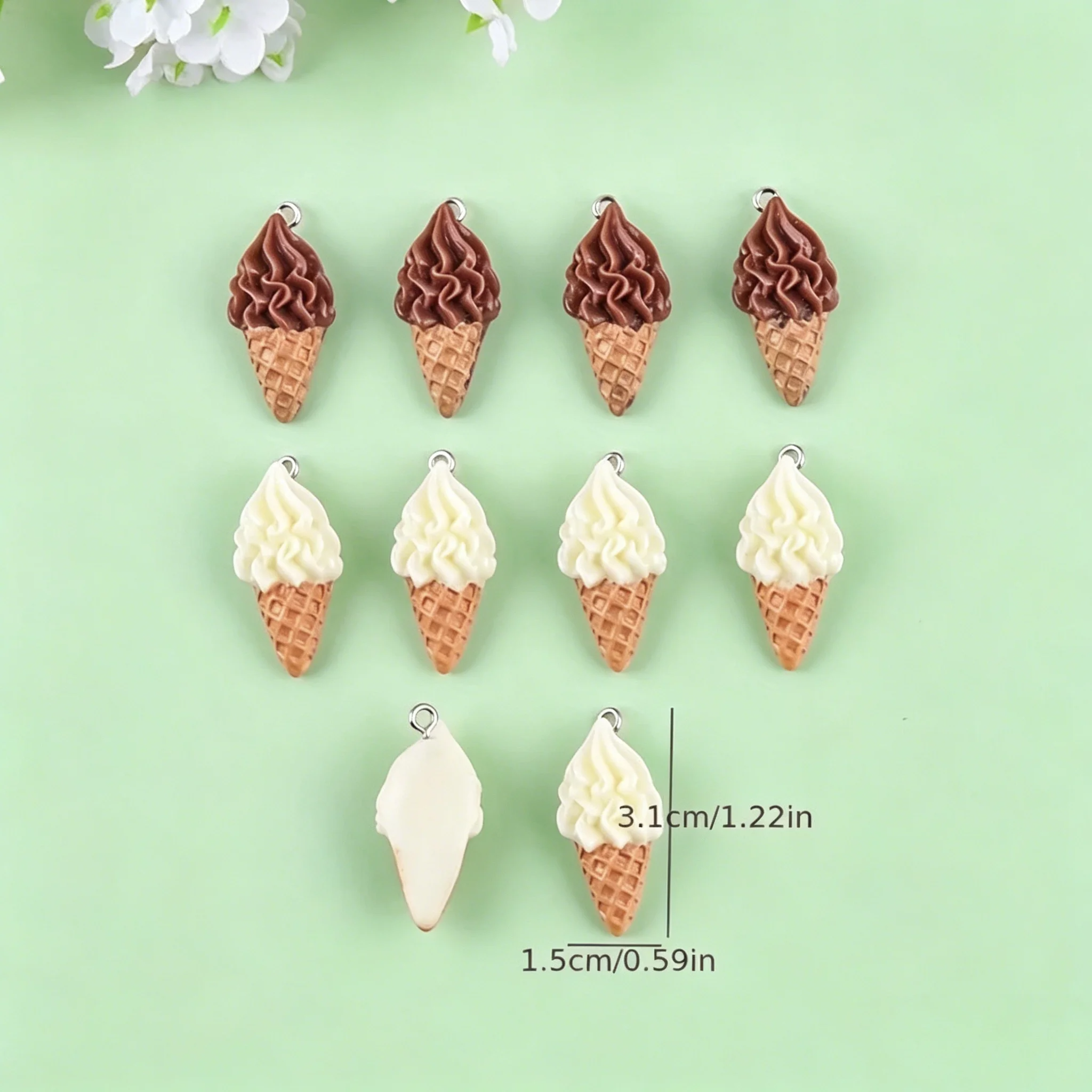 10Pcs Bulk Cute Ice Cream Resi - огляд і ціна Resin Craft Projects