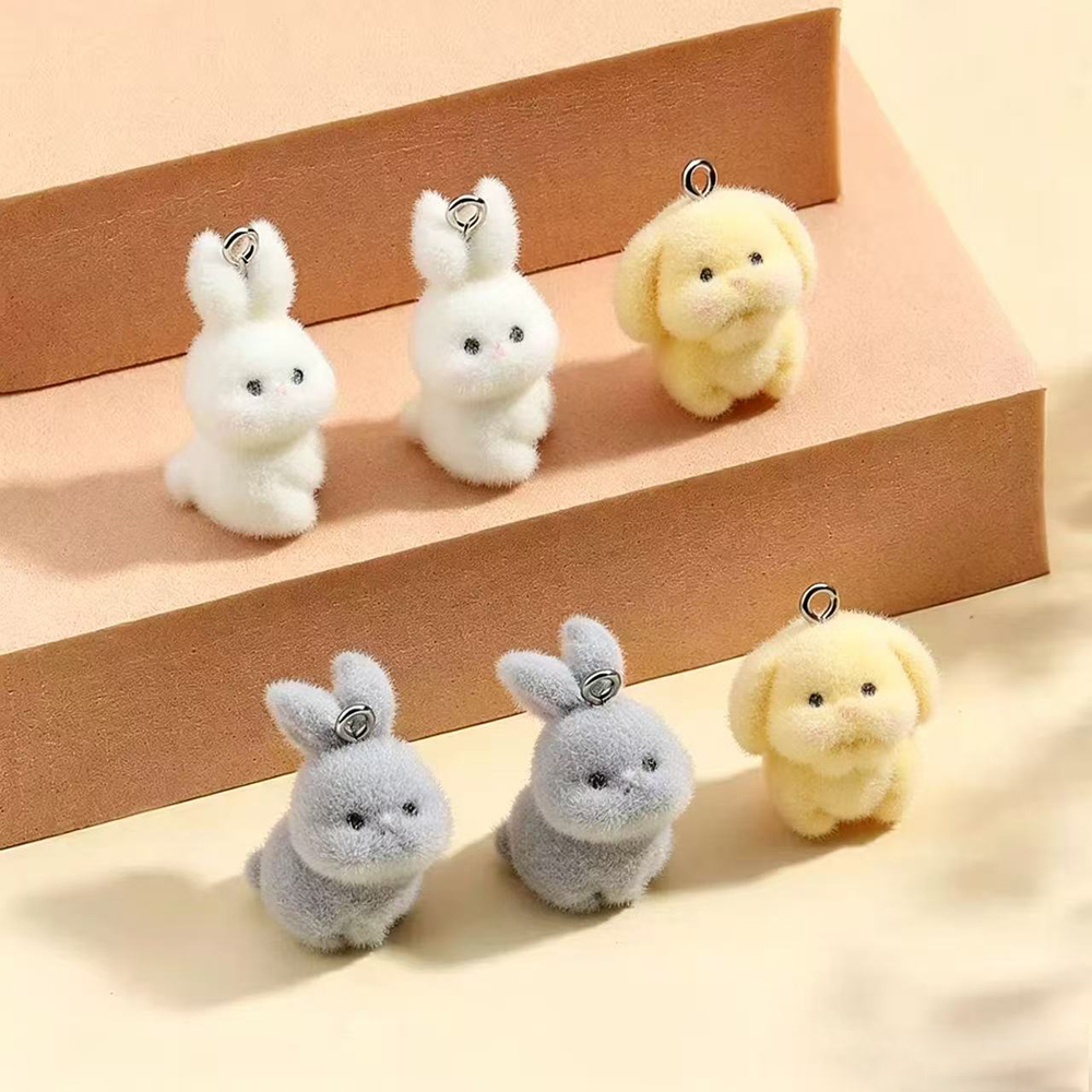 10pcs Flocking Little Rabbit R - огляд і ціна Resin Craft Projects